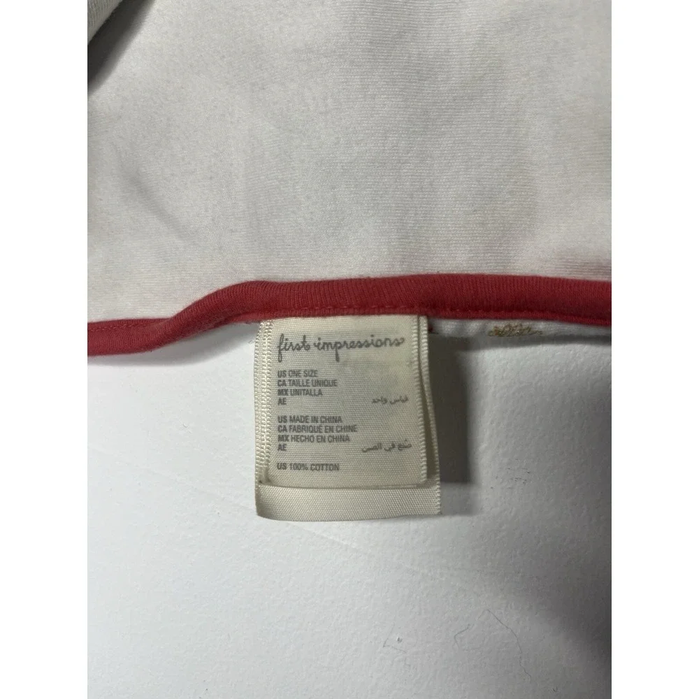 First Impressions White Reindeer‎ Floral Baby Blanket Christmas